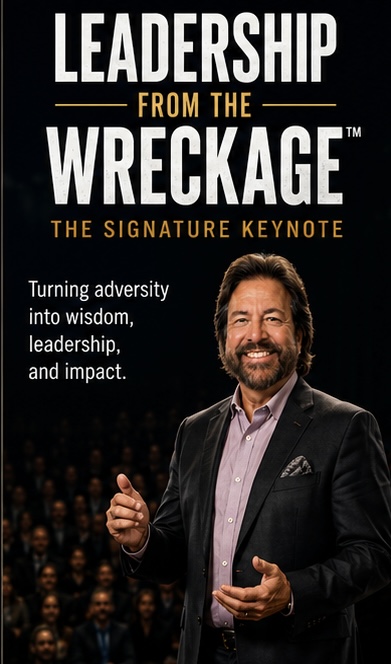 Leadership from the Wreckage — The Signature Keynote. Dennis F. Bonilla, turning adversity into wisdom, leadership, and impact.
