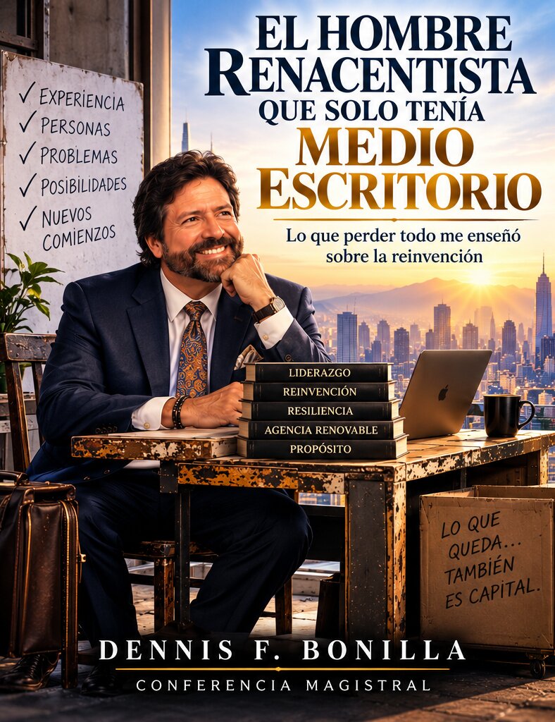 El Hombre Renacentista que Solo Tenía Medio Escritorio — Lo que perder todo me enseñó sobre la reinvención, conferencia magistral de Dennis F. Bonilla