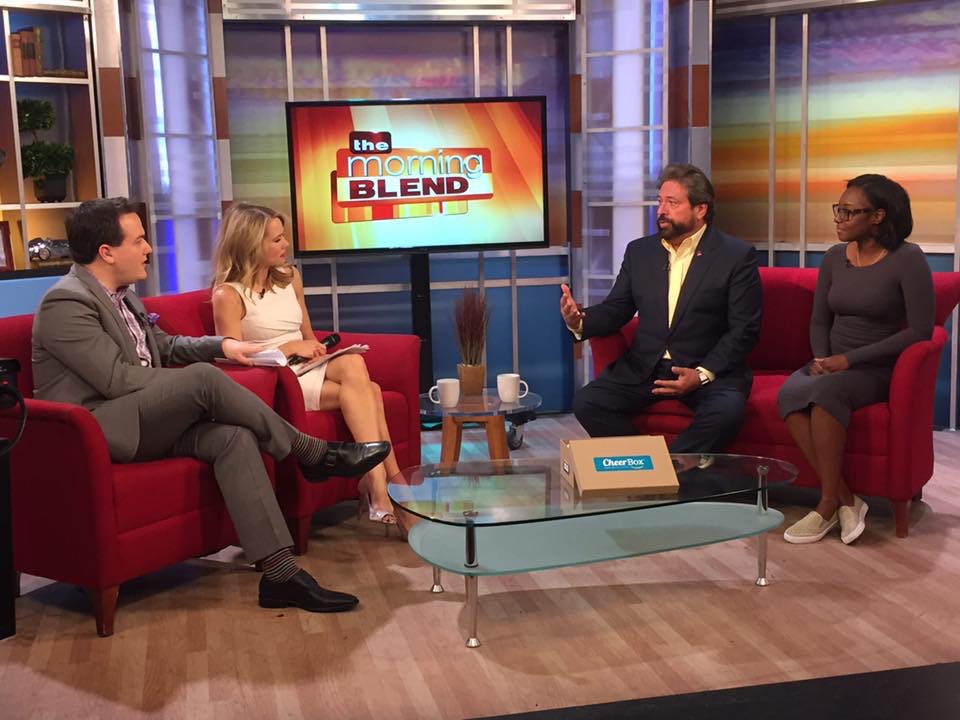Dennis Bonilla on the set of The Morning Blend television show
