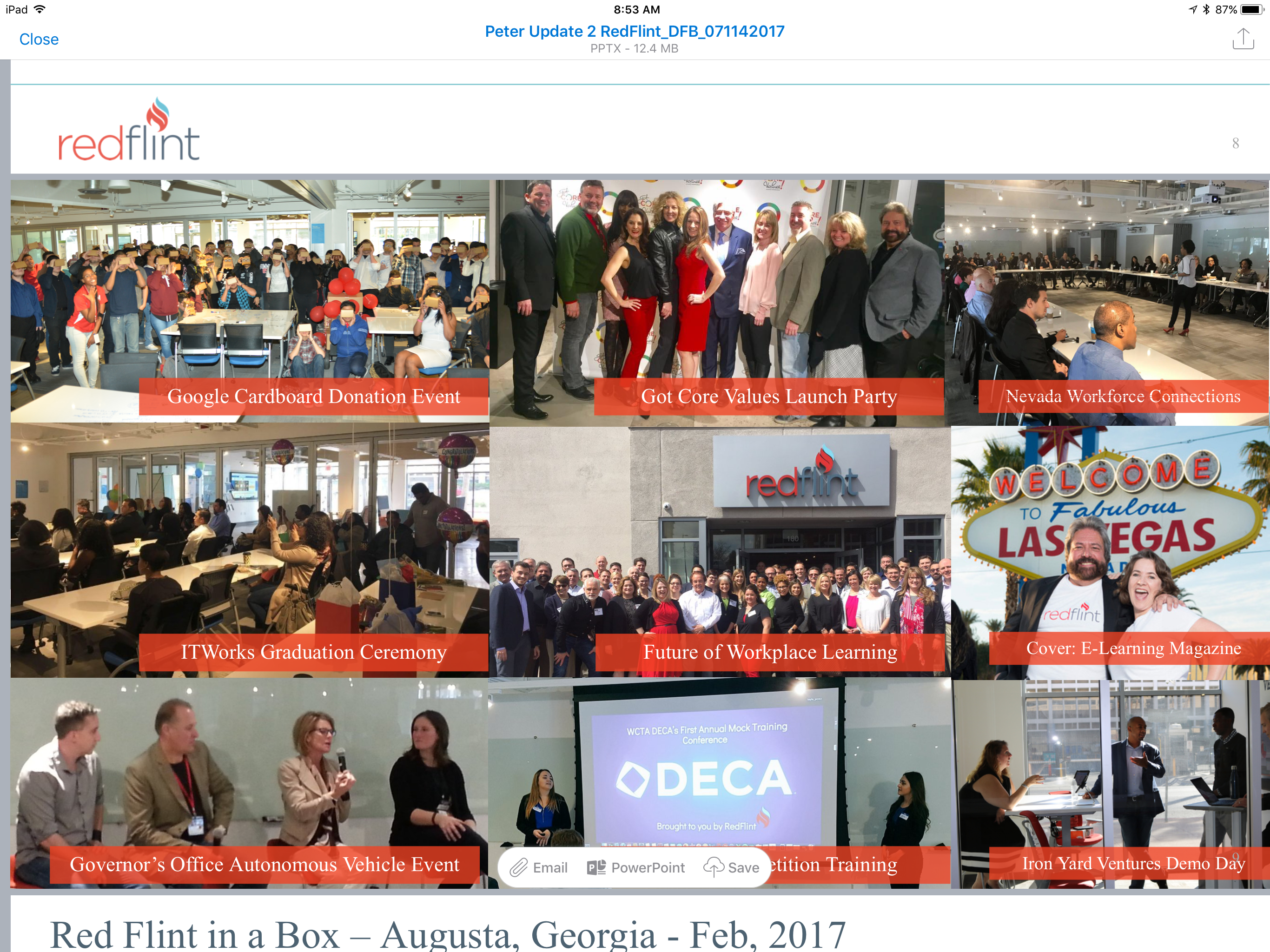 RedFlint company events photo collage slide