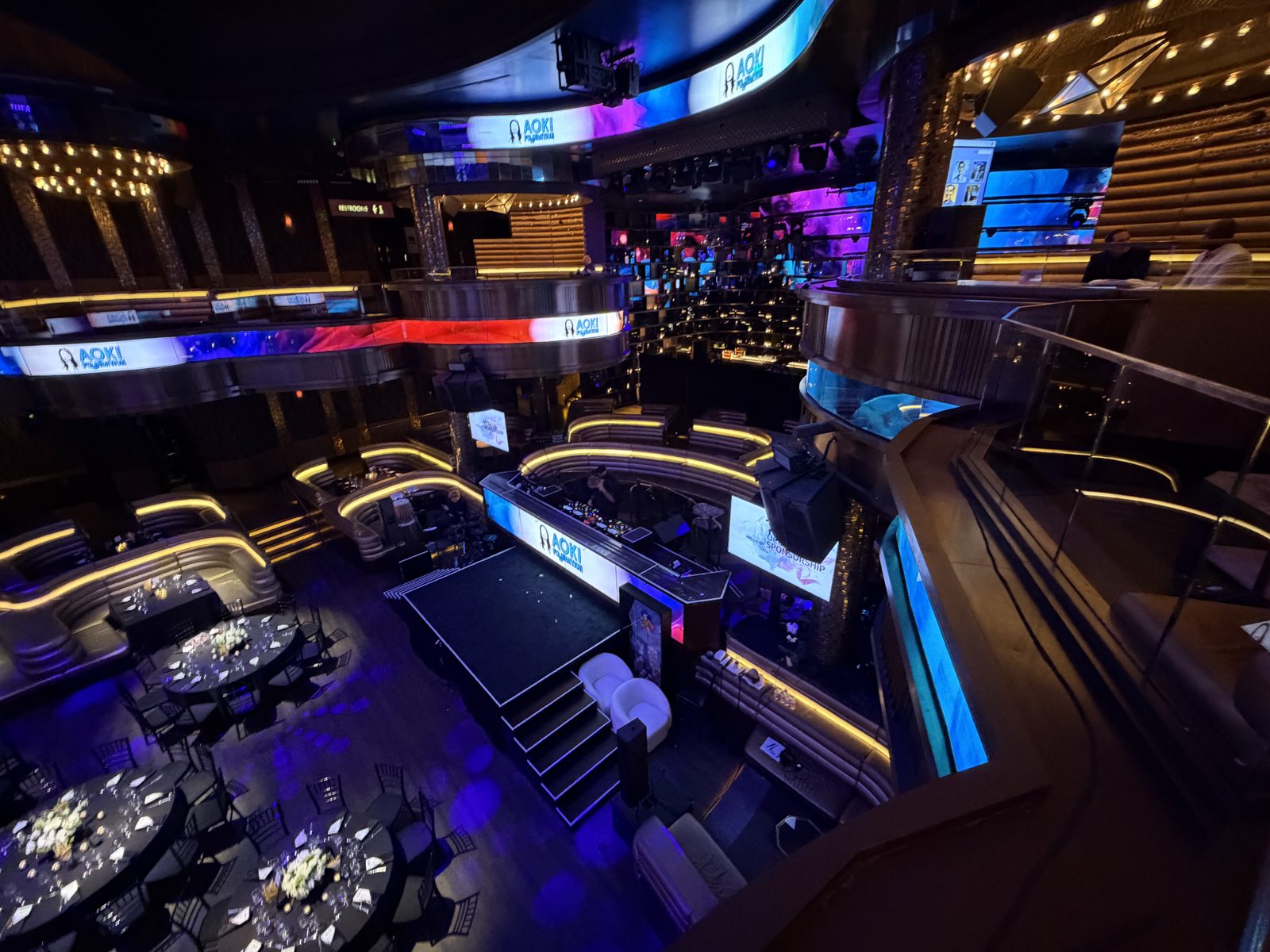 Digital signage for the 2025 Aoki Games and Gala supporting the Aoki Foundation
